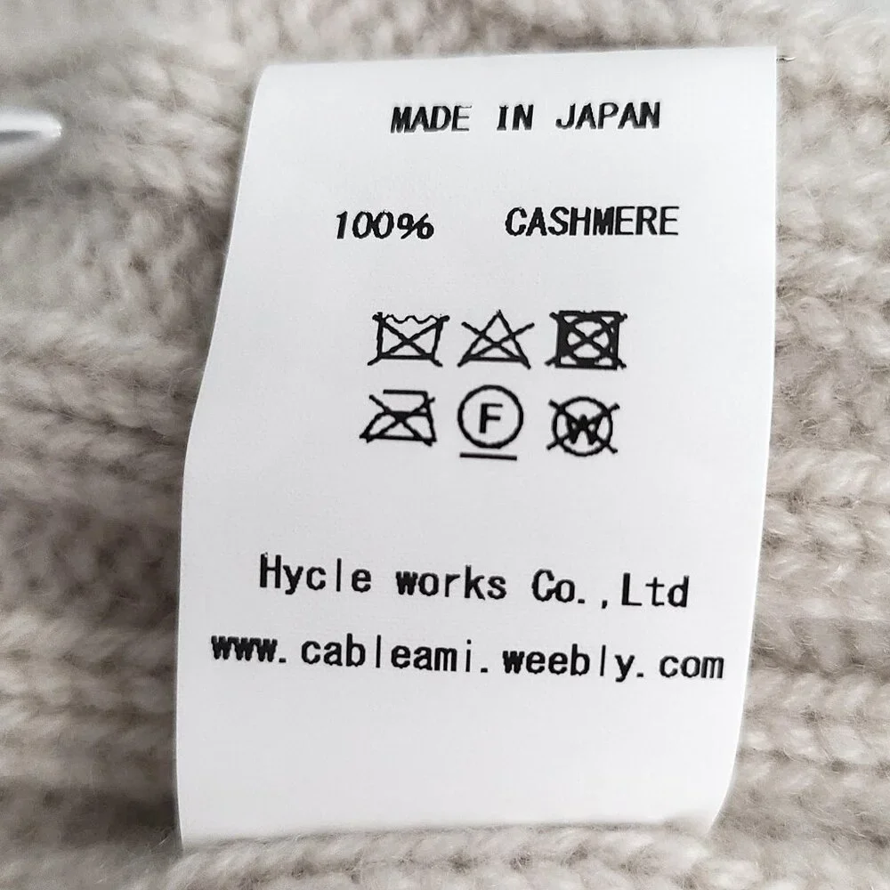 CABLEAMI ~ 100% Cashmere 2x2 Rib Watch Cap - Light Beige NWOT - Picture 6 of 9